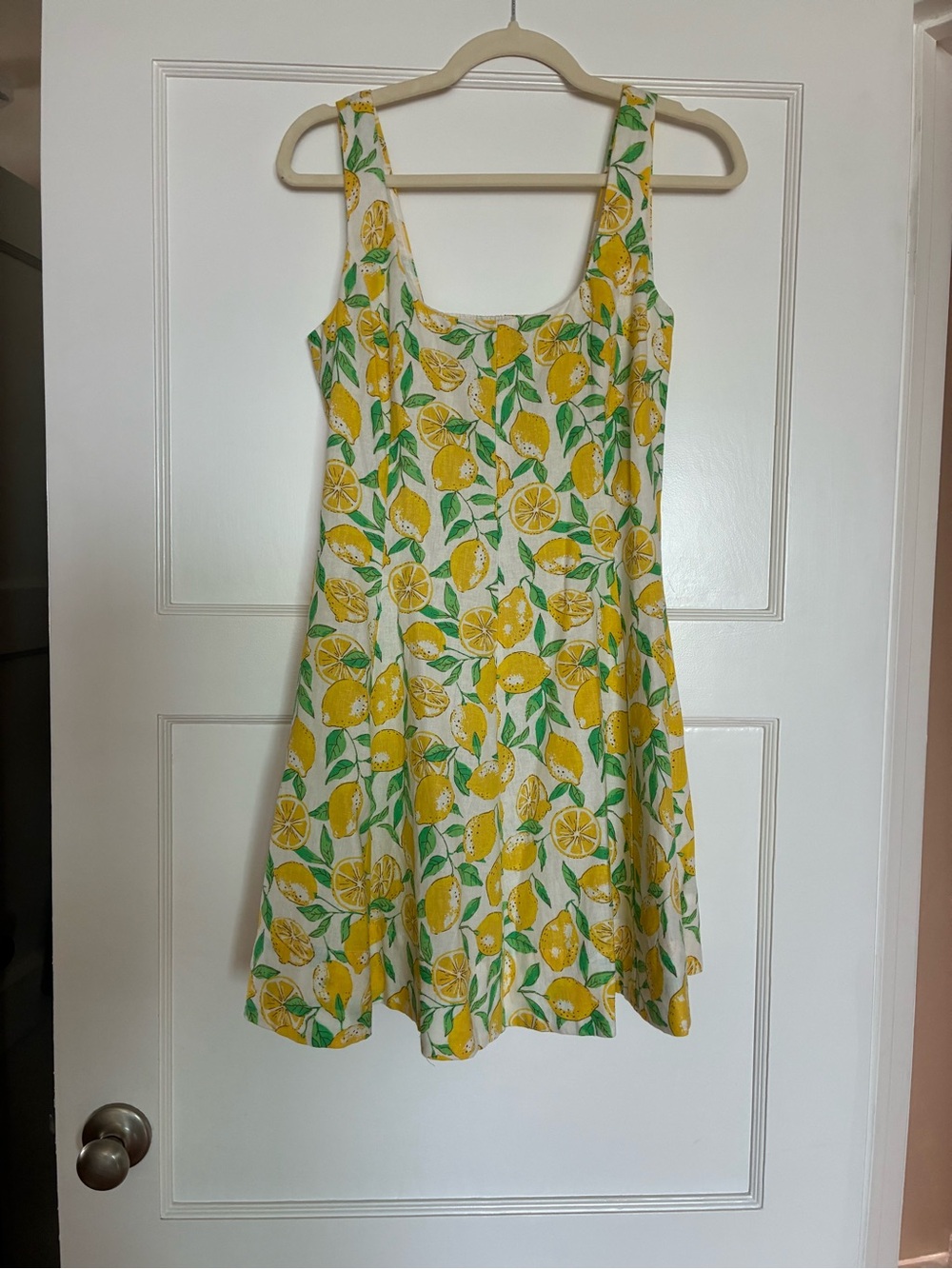 GAP Yellow Lemon Print Sundress with Green Leaf Accents